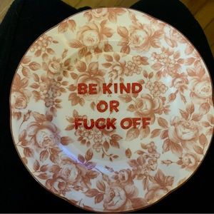 Japan Nikko Tableware “Be Kind or Fu*k Off” Vintage Plate